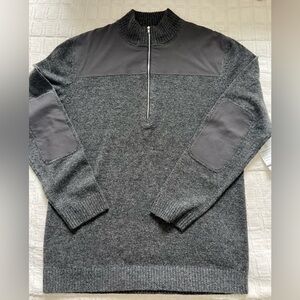 REI Co-Op Gitchell Hiking Sweater Men's Size Medium Quarter Zip Wool Blend Gray